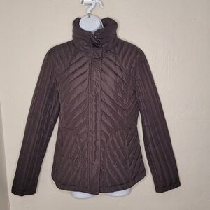 Kenneth Cole Reaction Down Quilted Puffer Coat Brown Women's Medium